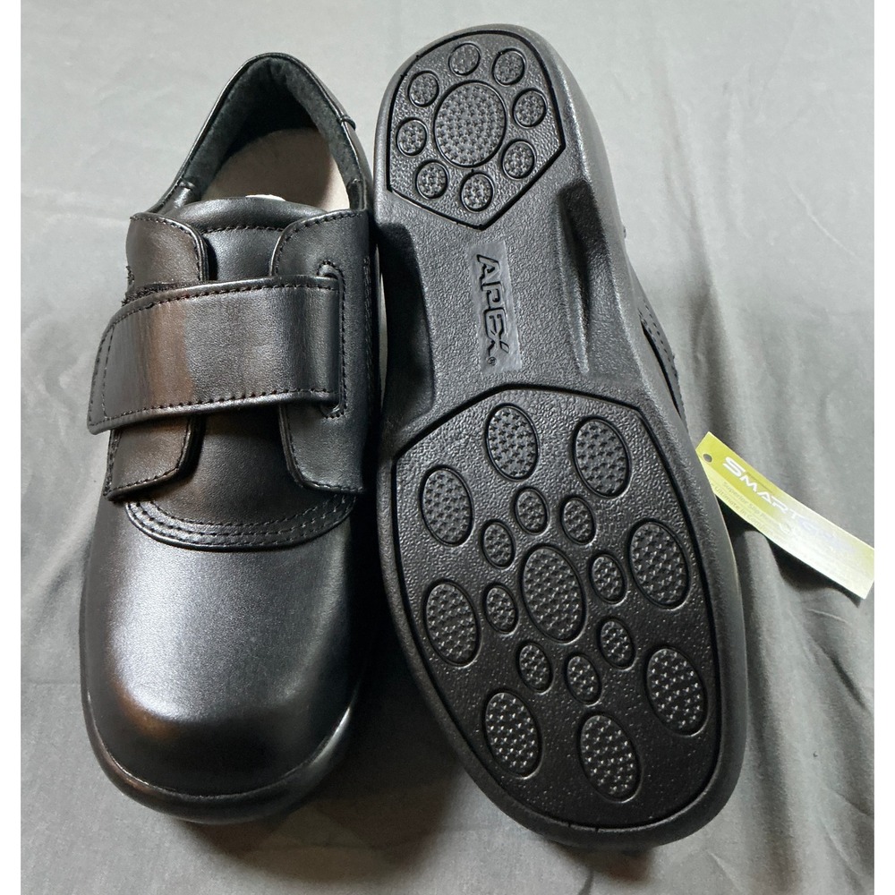 Apex B3000W Womens Black Leather Ambulator Shoes Hook Loop Strap Size 7.5 MED - Picture 9 of 10